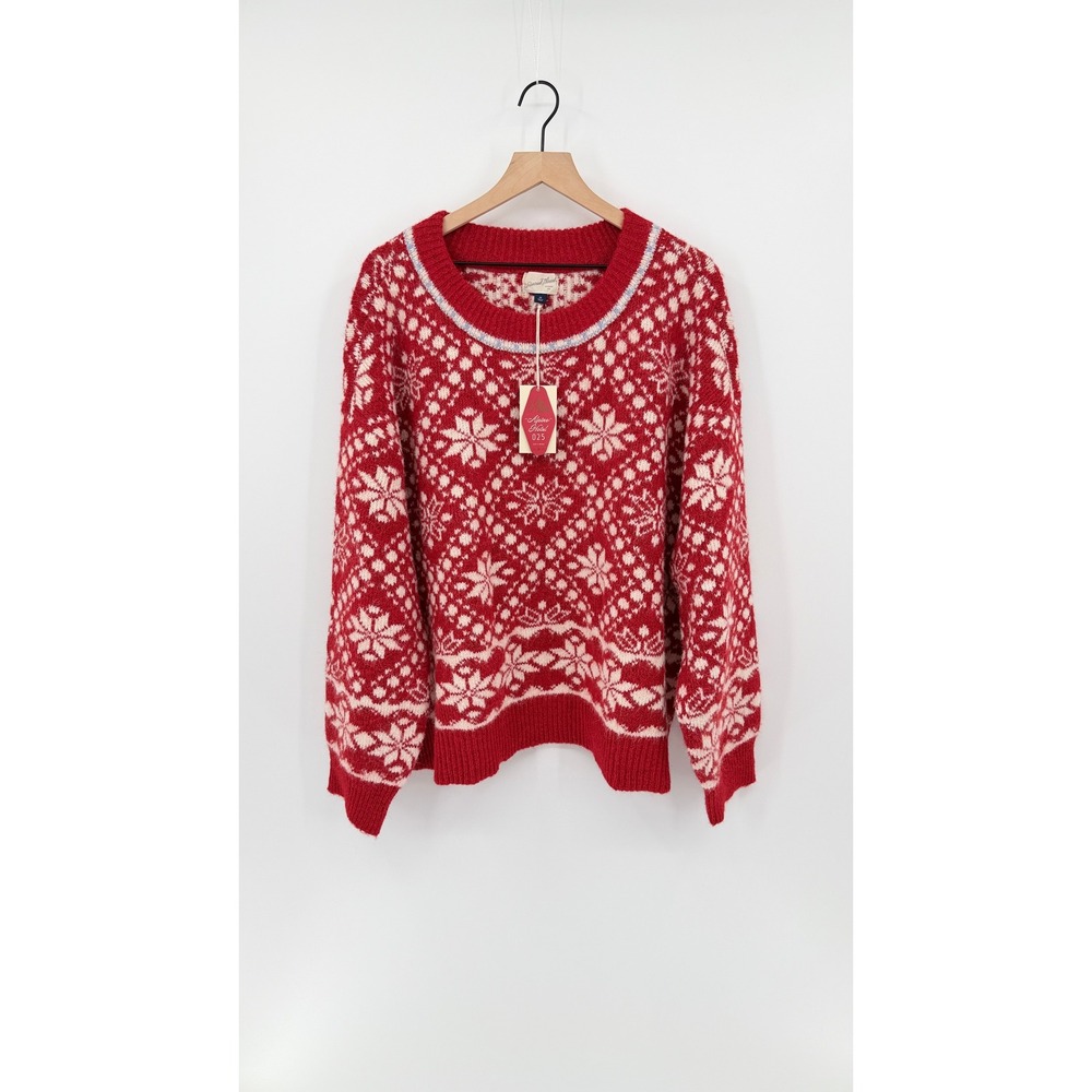 NWT Cozy Oversized Holiday Sweater Womens 2X Fair Isle Snowflake Festive